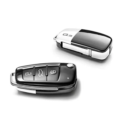 Obrázek Audi 83A071208S9R clona na klíče Q3 Logo emblém Originální klíč Key Cover Klíč, ledovcová bílá/brilantní černá