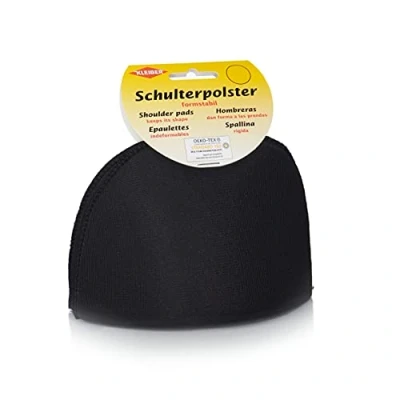 Obrázek Kleiber KH 5 Haken und Flauschband Schulterpolster Halbmond, 50% Polyamid, Schwarz, 11 x 13 6,5 cm