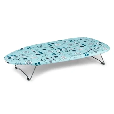 Obrázek Beldray LA023735SEWBEU7 Prkénko na stůl, malé žehlicí prkno, cestovní pracovní prkno 73 x 31 cm, mini potah ze 100% bavlny, kompaktní, skládací