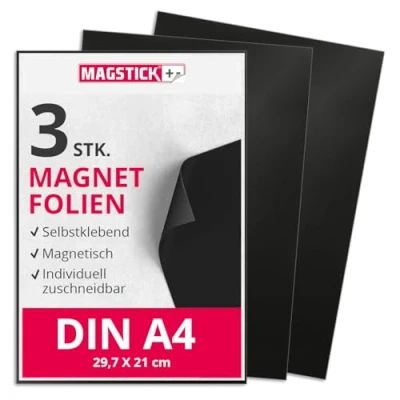 Obrázek 3 ks. Magnetická fólie &quot;Permaflex 5014 0,85 mm&quot; č. zboží MAG _ 008 Semi Anizotropní, samolepicí DIN A4 magnetem pro auta, nákladní automobily, vozidla