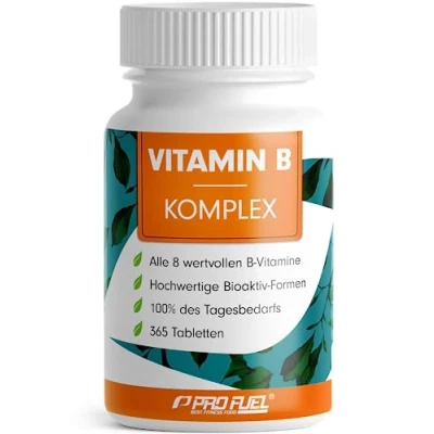Obrázek Vitamín B komplex 365 tablet s B12 všech 8 vitamínů (B1, B2, B3, B5, B6, B7, B9, B12) + ko faktory cholin a yoiositol, laboratorně testováno certifikátem, veganský