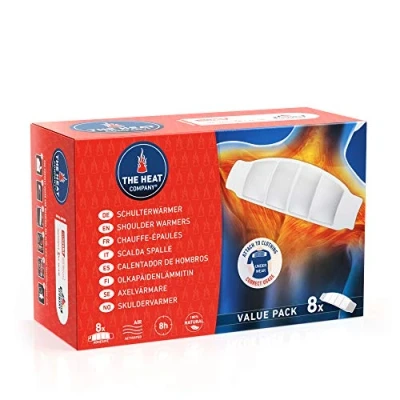 Obrázek THE HEAT COMPANY ohřívač ramen 8 kusů hřejivé náplasti zad extra teplé lepicí šíje hodin příjemné teplo okamžitě připravené k použití aktivováno vzduchem čistě přírodní