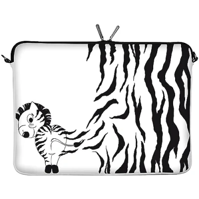 Obrázek Digittrade LS111 15 Notebook Sleeve 39,1cm 15,4&quot; taška na laptop Zebra Neopren Ochranný obal do 39,6 cm 15,6 palců odpuzující Anti Shock System Protection Case Neoprene