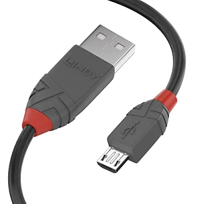 Obrázek LINDY 36734 3m USB 2.0 Typ A an Micro B Kabel, Anthra Line Anthrazit