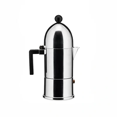 Obrázek Alessi Kávovar na espresso &quot;LA CUPOLA&quot; 3. šálky z litého hliníku, rukojeť a knoflík PA, černý