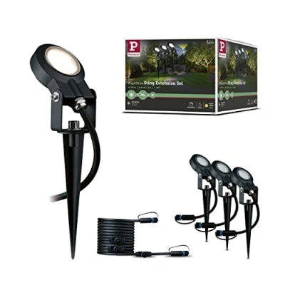 Obrázek Paulmann 93689 Plug &amp; Shine LED venkovní světlo Sting vč. 3x6 Watt stmívatelný zahradní špíz antracit svítidlo hliník 3000 K