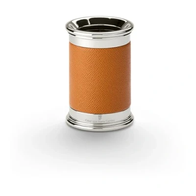 Obrázek Graf von FABER CASTELL 118521 Držák na tužky Epsom Cognac, kulatý, z platinovaných kovových dílů potažen kůží