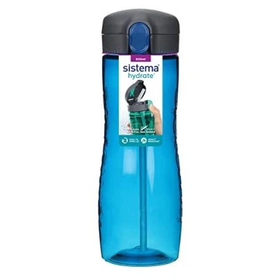 Obrázek Sistema Hydrate Quick Flip Wasserflasche 800 ml BPA freie mit Trinkhalm farblich sortiert