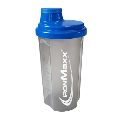 Obrázek IronMaxx Eiweiß Shaker modrá šedá 700 ml / Proteinshaker se šroubovacím uzávěrem, síto a měřící stupnice odolná proti vytečení, vhodná do myčky bez změkčovadel BPA DEHP