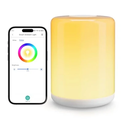 Obrázek meross WLAN LED lampa na noční stolek, dotyková stmívatelná, funguje s Apple HomeKit, RGBWW Smart časovačem pro děti, WiFi stolní kabelem, hlasovými asistenty Alexa a