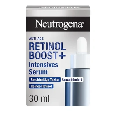 Obrázek Neutrogena Retinol Boost+ intenzivní noční sérum (30 ml), vysoce koncentrované obličejové proti stárnutí s retinolem pro mladší a zdravě vypadající pokožku