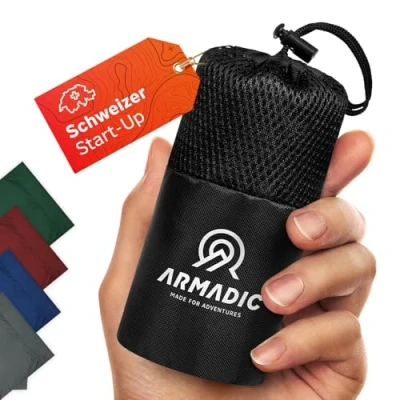 Obrázek Armadic spací pytel z mikrovlákna (pouze 230 g) ultra lehký, malý a tenký. Cestovní pytel, vložka do spacího pytle, Inlay I Ideální pro batůžování, hostely horské chaty