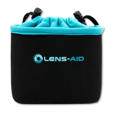 Obrázek Lens Aid Neoprenový sáček na fotoaparát s vložkou pro ochranu vybavení fotoaparátu, taška batoh a kabelku jako náhrada za zarážku, černá, sportovní