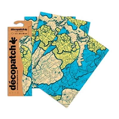 Obrázek Decopatch Papír č. 691 (tyrkysová mapa, 395 x 298 mm) balení 3 ks