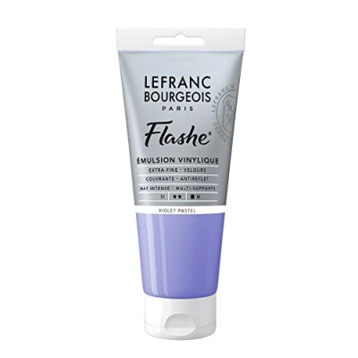 Obrázek Lefranc Bourgeois 300579 Flashe akrylová barva &amp; vinylová barva, vysoce pigmentovaná, elastická, stálá na světle, odolná proti stárnutí, matná, pro vnitřní i venkovní použití, 80 ml tuba pastelová fialová
