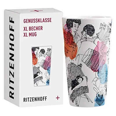 Obrázek RITZENHOFF 3741002 kávový šálek XL 500 ml Série Genusová třída č. 2 Porcelánový hrnek, městský šik designový kousek