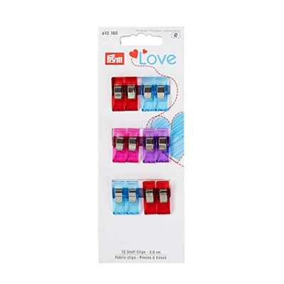 Obrázek Prym Látkové klipy Love 2,6 cm, plast, barevně tříděné