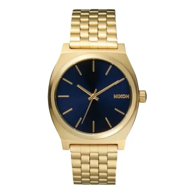 Obrázek Nixon Time Teller náramkové hodinky analogové quartzové, All Light Gold / kobalt, Sport