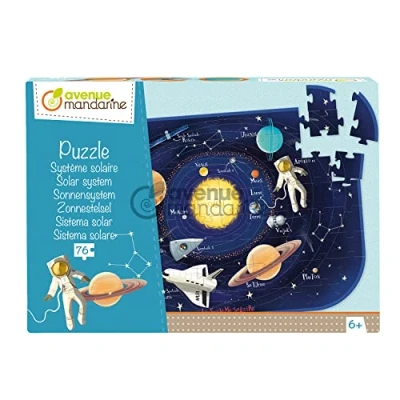 Obrázek Avenue Mandarine PU017C Puzzle XXL (76 Teile, mit Poster, ideal für Kinder ab 6 Jahren) 1 Stück, Sonnensystem