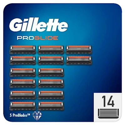 Obrázek Gillette Fusion 5 Proglide břitvové lopatky pro muže 14 kusů, Letterboxable Balení, s flexiball technologií (balení se může lišit)