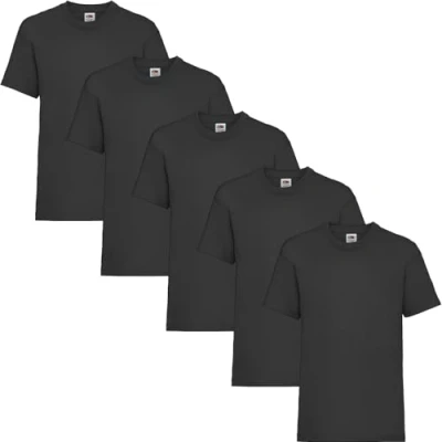 Obrázek GIDUTEX Dětské tričko by Fruit of The Loom Valueweight Unisex 104 116 128 140 152, černá