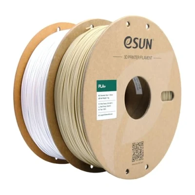 Obrázek eSUN PLA+ Filament 1,75 mm, PLA pro 3D tiskárny, přesnost rozměrů +/ 0,03 1 kg na cívku, 2 cívky struna kost bílá+studená bílá