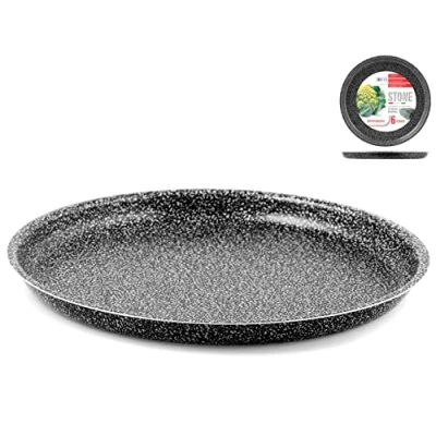 Obrázek Home Kulatá forma na pizzu, starožitný, kámen, antracit, 36 cm