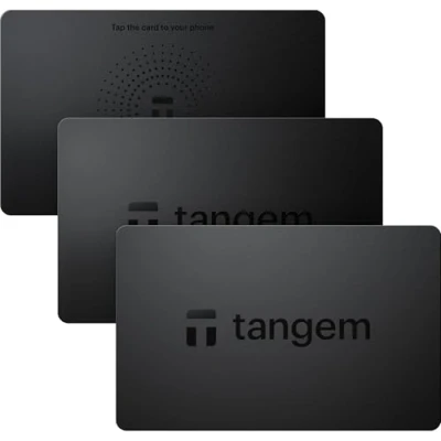 Obrázek Tangem Wallet Secure Crypto Trusted Cold Storage for Bitcoin, Ethereum, NFT&#039;s &amp; More Coins 100% Offline Hardware Wallet, černá, Náprsní taška