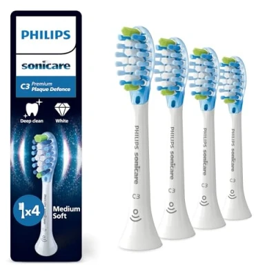 Obrázek Philips Sonicare C3 Premium Plaque Defense, originální náhradní hlavice kartáčku, bílé, balení po 4 kusech, HX9044/87