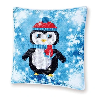 Obrázek Diamond Dotz DDP2 023 Kissen Pinguin, Kissenbezug mit Diamantbild zum Selbstgestalten, ca. 18 x cm groß, Malen Diamanten, ideal als Homedeco und Geschenk, Bunt
