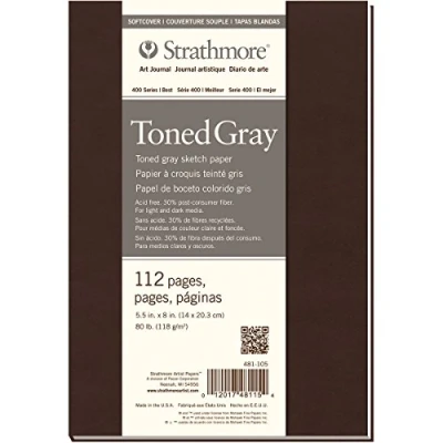 Obrázek Strathmore Toned Gray Serie 400 Skizzenbuch, graugetönt, 118g/m², 14x20.3cm, Softcover, 112 Seiten