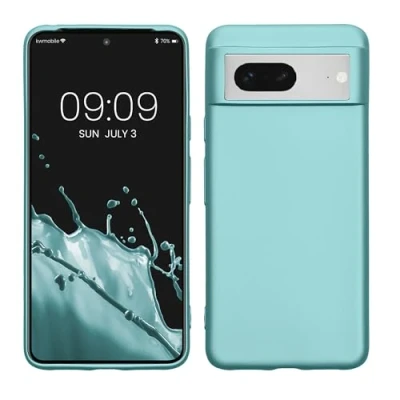 Obrázek kwmobile pouzdro kompatibilní s Google Pixel 8 ochranné ze silikonu metalicky třpytivé na mobil metalické mátově zelené