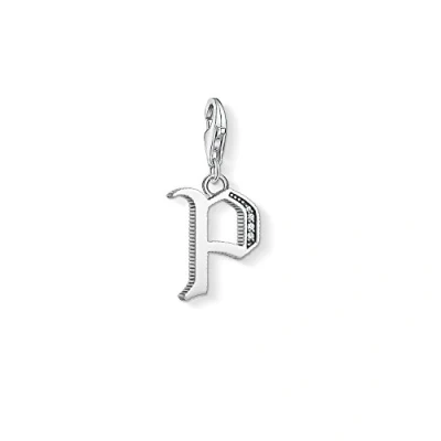 Obrázek Thomas Sabo Dámský elegantní přívěsek J písmeno Charm Club 925 Sterlingové stříbro 1590 643 21, stříbro, Kubická zirkonie