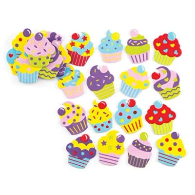 Obrázek Baker Ross Samolepka z mechové gumy &quot;Cupcake&quot; kreativní materiál pro kutily děti k dekoraci (120 kusů)