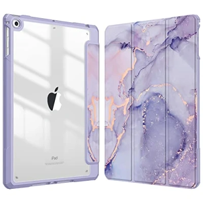 Obrázek Fintie Hybrid Hülle mit Stifthalter für iPad 6. Generation 2018/ 5. Gen 2017/ Air 2/ 9.7&quot; Stoßfeste Schutzhülle transparenter Hartschale auf der Rückseite, Lila Marmor