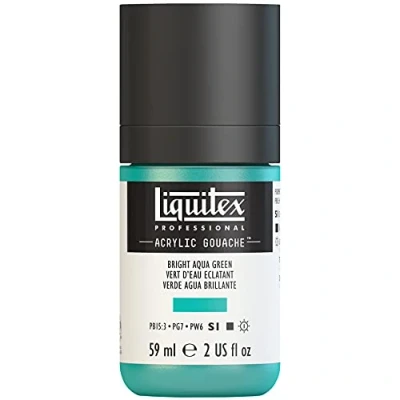 Obrázek Liquitex Akrylová barva Professional 2059660 &#039;Liquitex s kvašovými vlastnostmi, stálá na světle, voděodolná, 59 ml dávkovací láhev Aquagreen svítící,