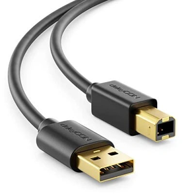 Obrázek deleyCON 1m USB 2. 0 Datový kabel k tiskárně skeneru A konektor na B pro tiskárnu skener černý