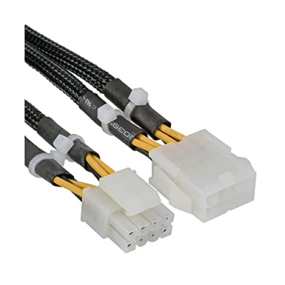 Obrázek InLine napájecí podpory Interní, 2 x 4POL zástrčka na 8POL zdířka, Mainboard, 0,3 M