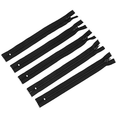Obrázek Trimz 20 cm Langer Reißverschluss mit 4 mm Zähnen, schwarz, 5 Stück, Polyester