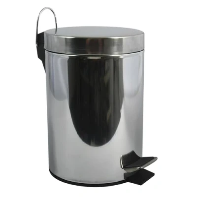Obrázek MSV Šlapací odpadkový koš 20 l z lesklé ušlechtilé oceli l, stříbrný, 33 cm