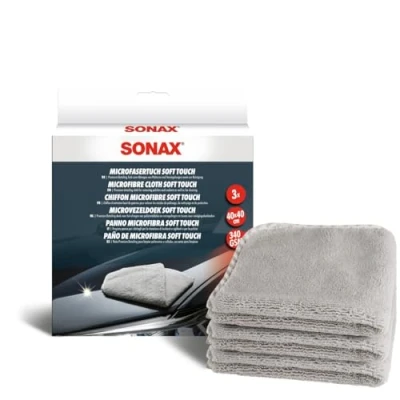 Obrázek SONAX hadřík z mikrovlákna Soft Touch (3 kusy) výkonný detailní na leštěnky, ošetření a celý interiér, bílá č. výr. 04510000