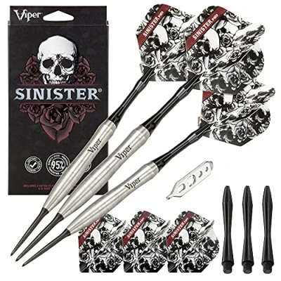 Obrázek Viper Sinister 95% Wolfram Stahl Spitze Darts, weiß/schwarz