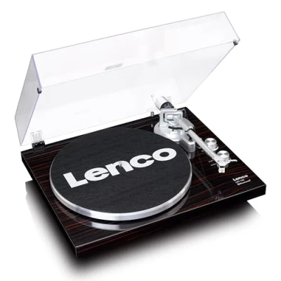Obrázek Lenco LBT 188 gramofon Bluetooth řemenový pohon 2 rychlosti 33 a 45 ot/min Anti Skating digitalizace vinylu na MP3 tmavě hnědá, WA, Wallnuss