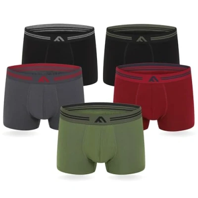 Obrázek FM London 5PACK Bamboo Super SOFT Boxer Shorts Boxerky, Muži, Velikost: XL, Dark assorted