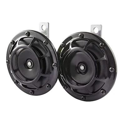Obrázek HELLA Rohový B133 12 V 110 dB(A) frekvenční rozsah: 375/500 Hz vysoký tón/hluboký tón elektrický ECE barva pláště: černá plochá přípojka množství: 2 3AG 003 399 081