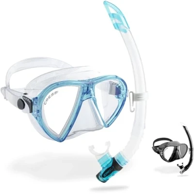 Obrázek Cressi Ocean Combo Set Schnorchelset Maske und Schnorchel Gamma, Transparent/Aquamarin, Einheitsgröße, Erwachsene Unisex