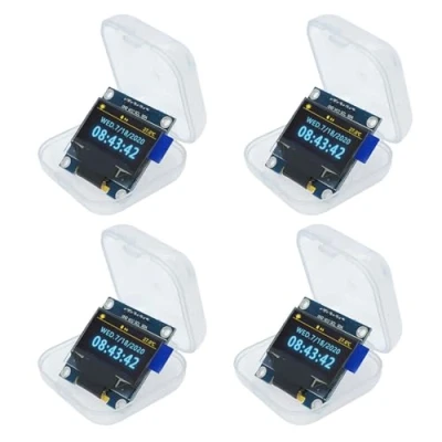 Obrázek 4 kusy 0,96 palce 128 x 64 Pixel OLED LCD displej, 1315 čip pohon, IIC rozhraní I2C obrazovka zobrazovací modul, kompatibilní s Arduino (žlutá a modrá)