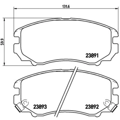 Obrázek Brembo P 30 018 sada brzdových destiček, kotoučová brzda (4dílná)