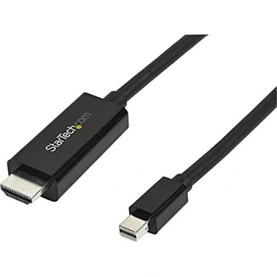 Obrázek Mini DisplayPort auf HDMI Kabel Adapterkabel mit integriertem Computer Monitor Schwarz 3 m Ultra HD 4k HMDI 30 Hz mDP (MDP2HDMM3MB)