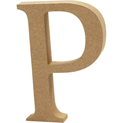 Obrázek Creativ Písmeno P, z MDF, hnědé, 13 x 2 cm